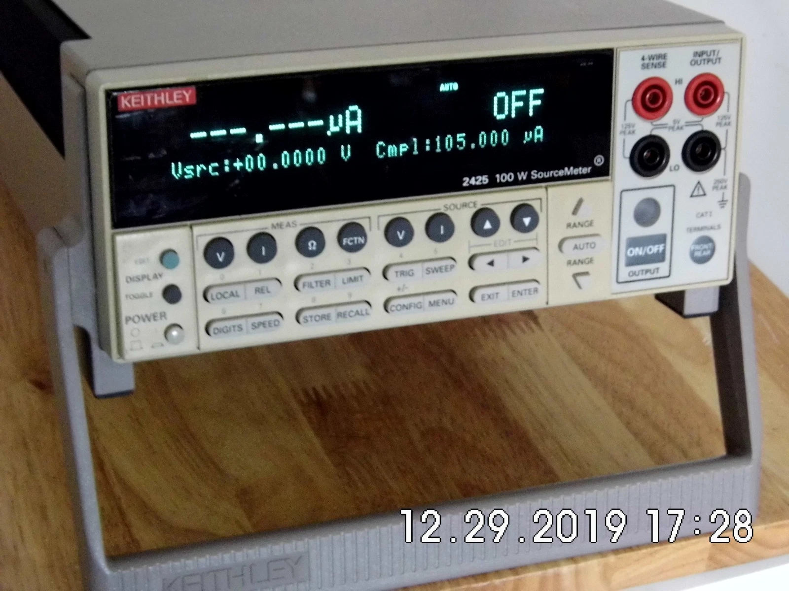 Keithley 2425 100Vdc 3A 100W DC SourceMeter w/ shelf expired NIST cal and data Keithley 2425 100Vdc 3A 100W DC SourceMeter w/ shelf expired NIST cal and data